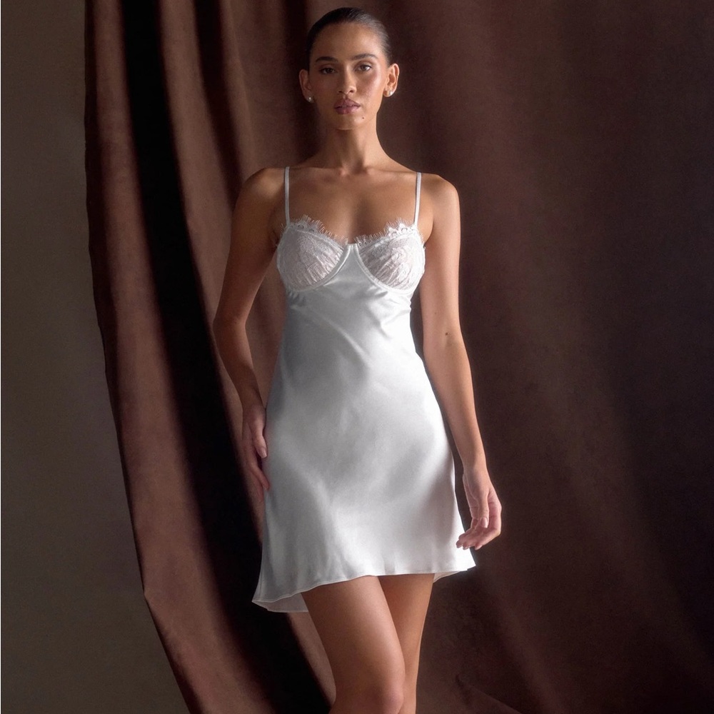 Meshki Scarlett Satin Mini Slip Dress